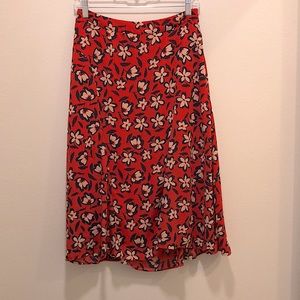 Knee length floral skirt